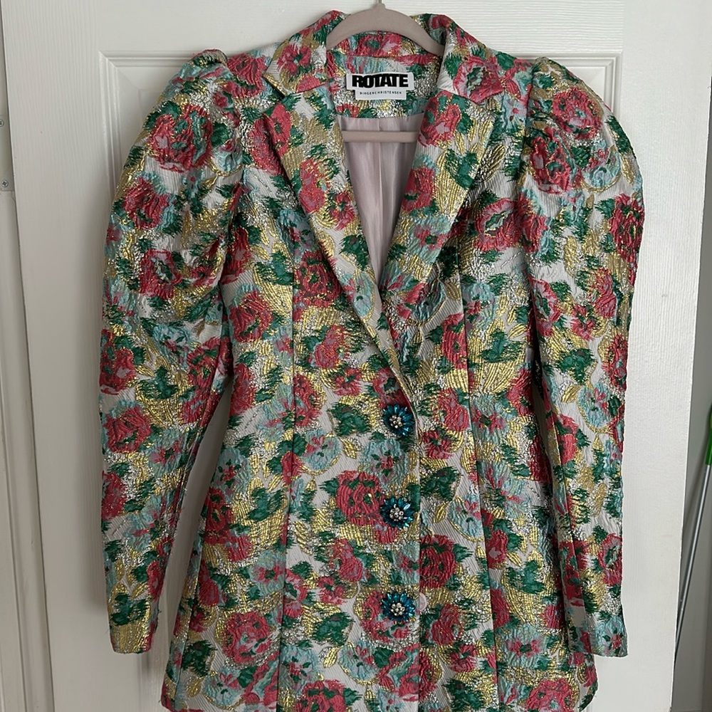 Rotate by Birger Christensen Floral 3/4 Length Jacket
